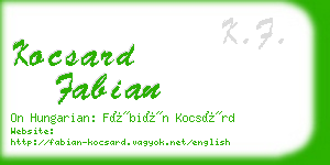 kocsard fabian business card